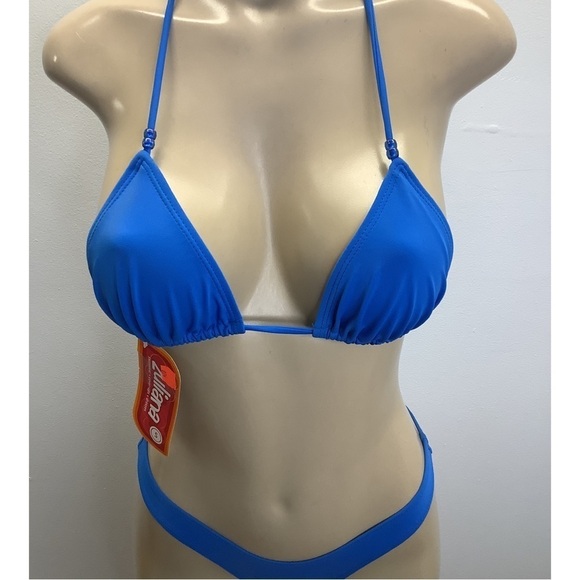 Zuliana Size Small Blue Triangle Bikini Set. Made in USA. New With Tags - Picture 2 of 7